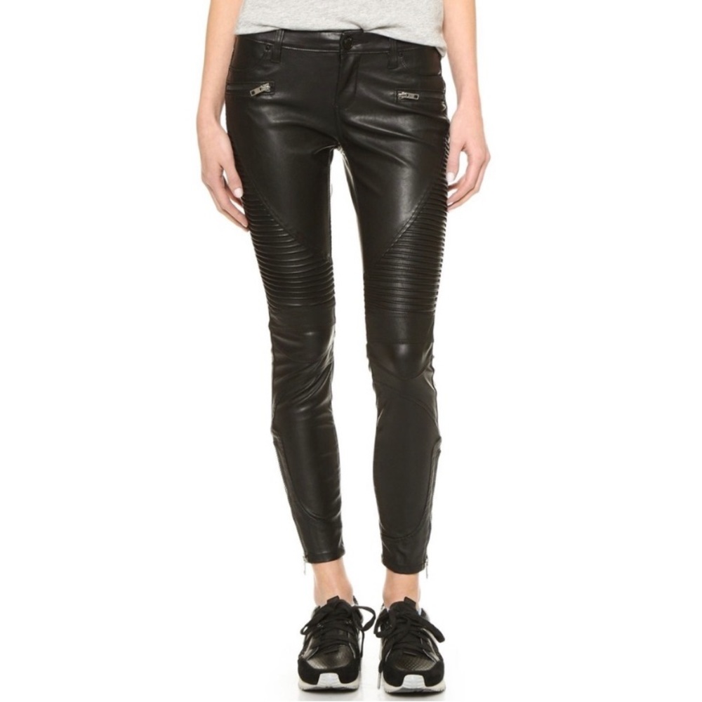 NWT Blank NYC Vegan Leather Black Moto Pants Leggings, 24, 00, XS